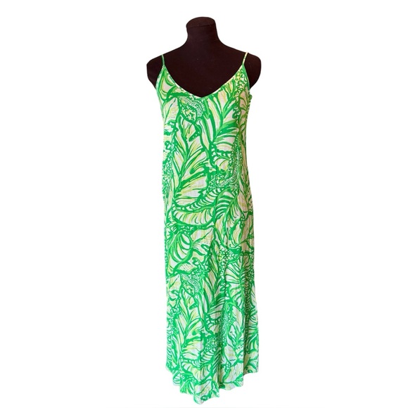 Lilly Pulitzer Allair Maxi Beach Dress Toucan Green Coca Loca Womens Size XXS - Picture 2 of 15
